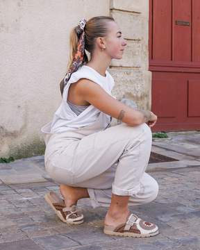 Sabots femme taupe avec boucle - Diane