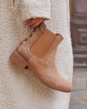 Bottines femme camel avec ruban - Constance