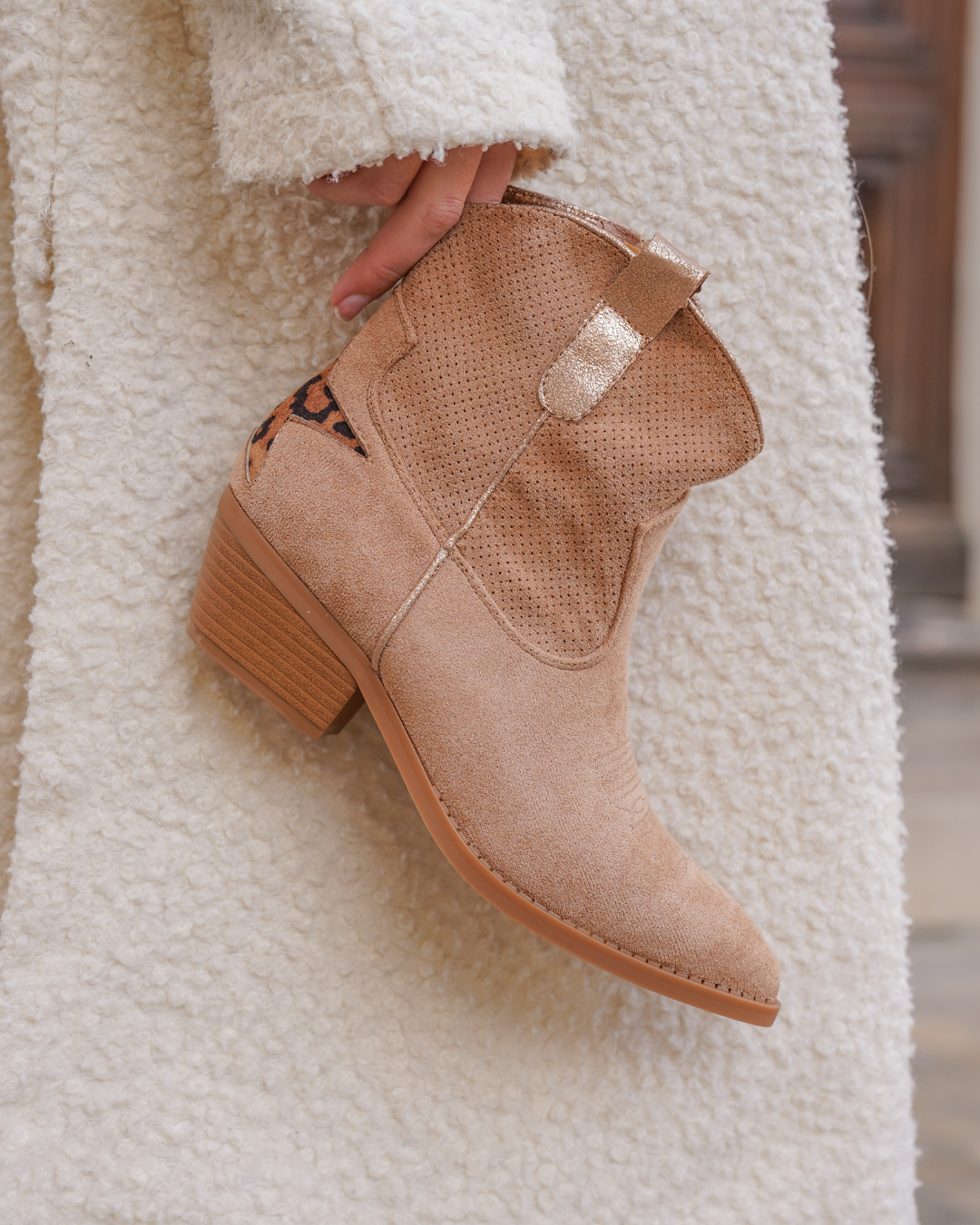 Bottines femme camel à talon - Francesca