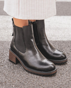 Bottines noires femme à talon - Salma