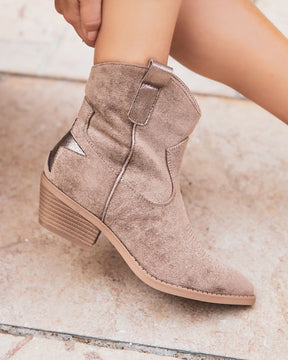 Bottines femme taupe à talon - Ingrid