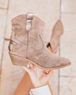 Bottines femme taupe à talon - Ingrid