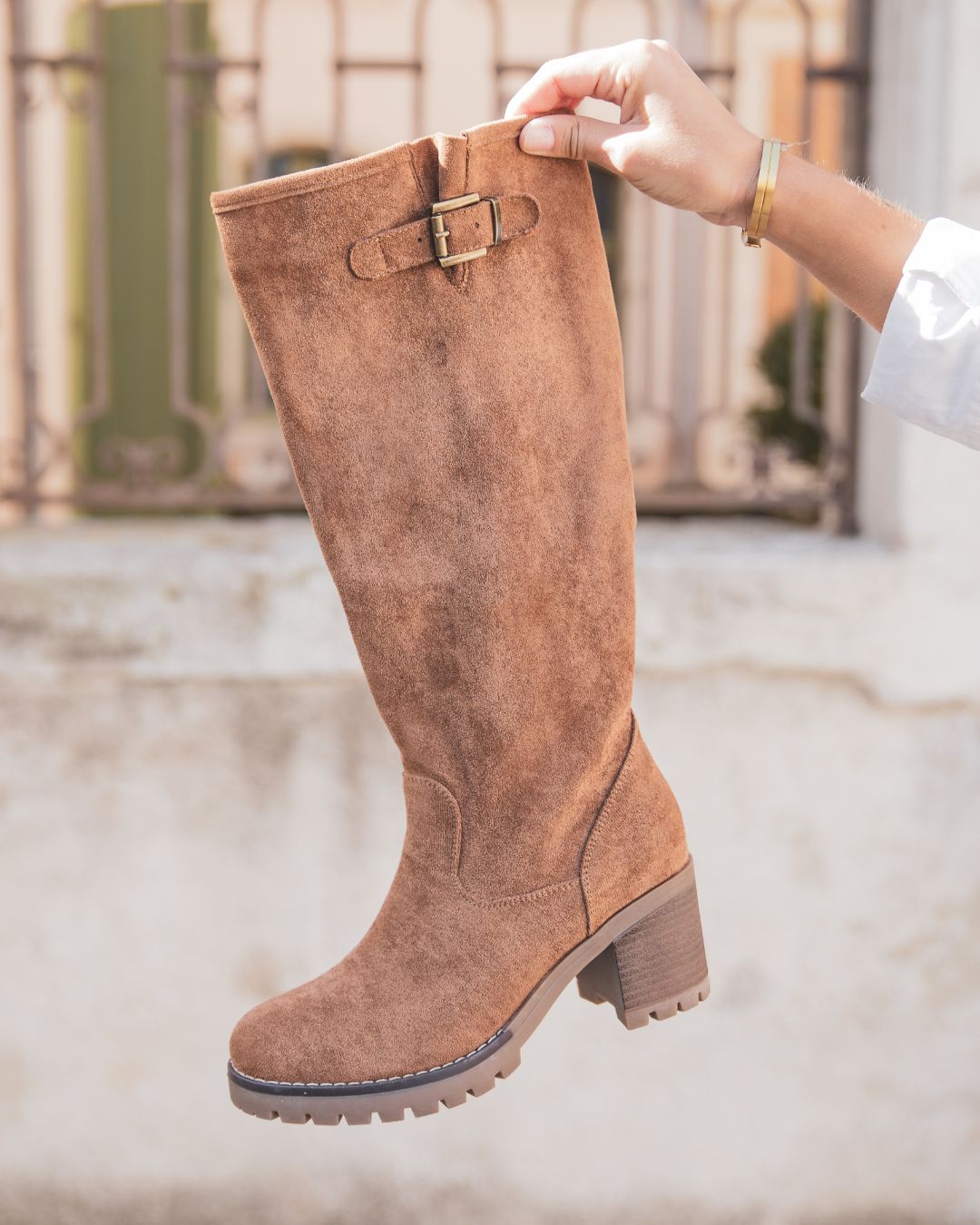 Bottes femme camel à talon - Dayana - Casualmode.be