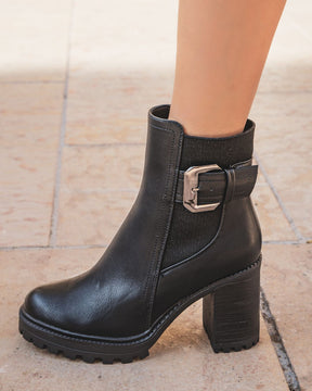 Bottines femme noires à talon - Hailey - Casualmode.fr