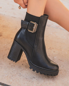 Bottines femme noires à talon - Hailey - Casualmode.fr