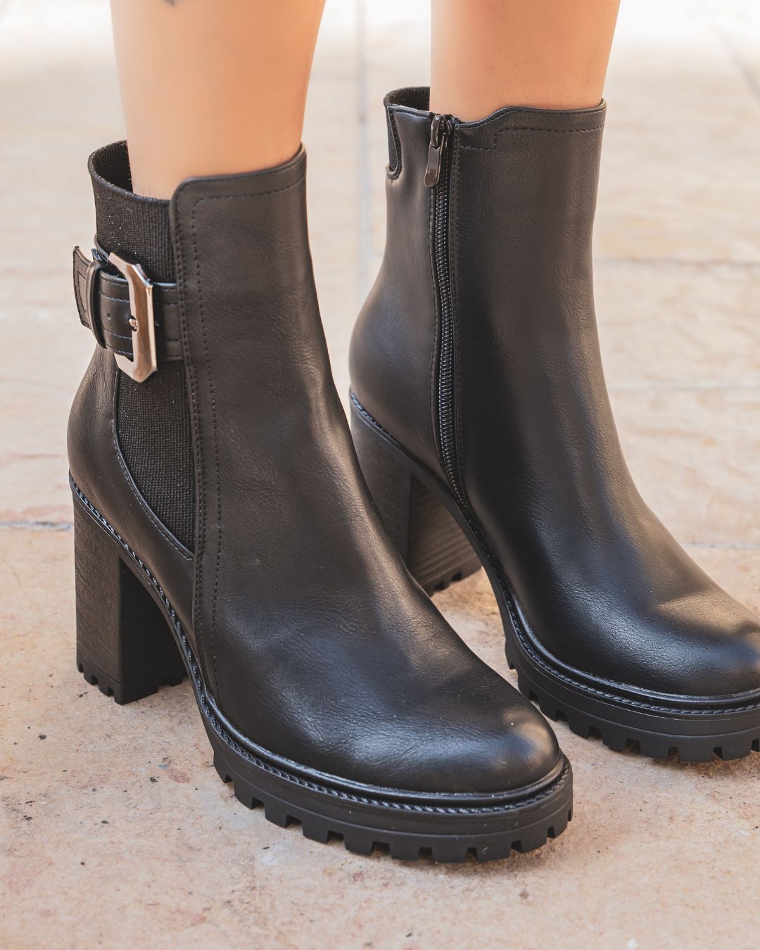 Bottines femme noires à talon - Hailey - Casualmode.fr