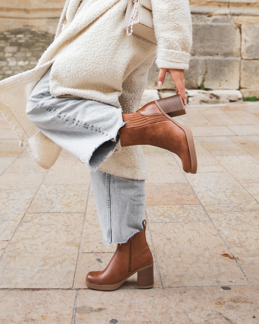 Bottines femme camel à talon - Lucille - Casualmode.fr