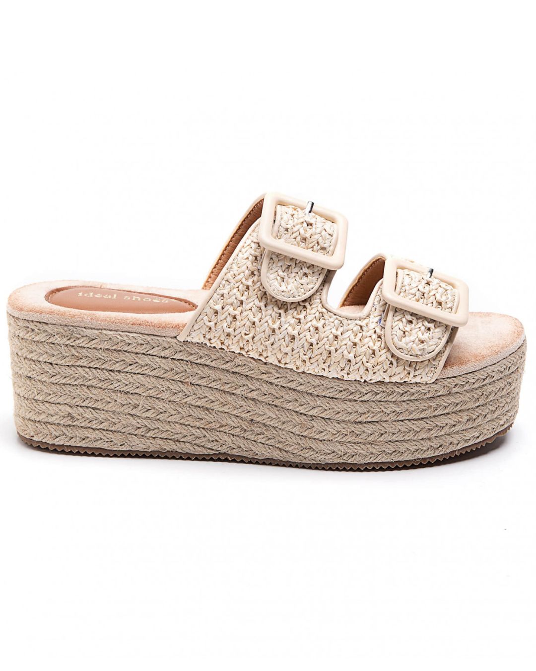 Sandale femme mule plateforme beige - Myriam - Casualmode.fr