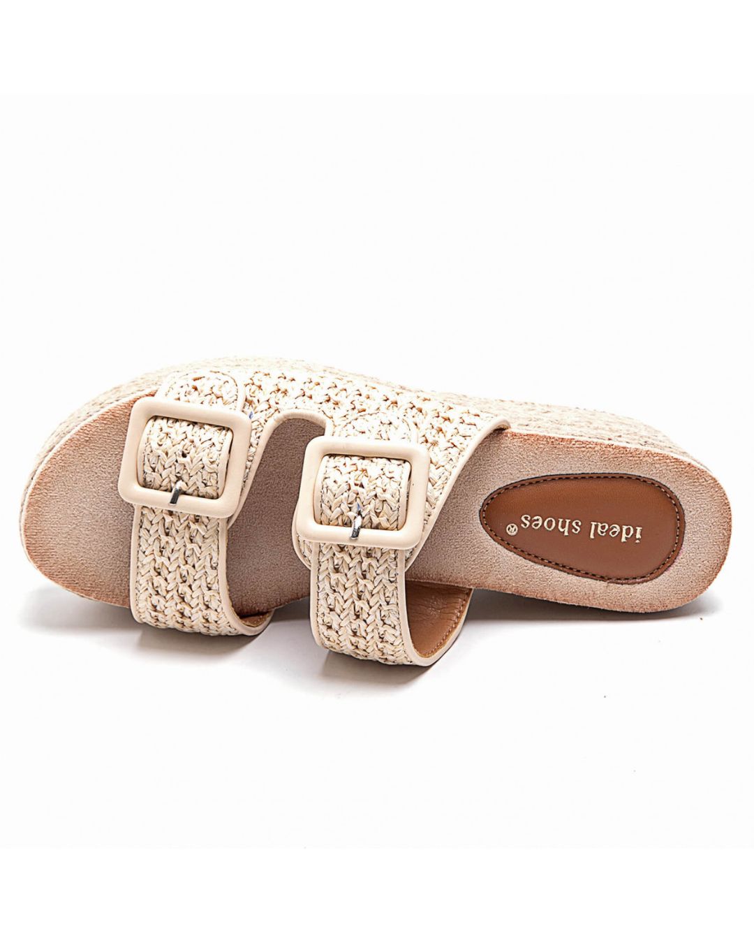 Sandale femme mule plateforme beige - Myriam - Casualmode.fr