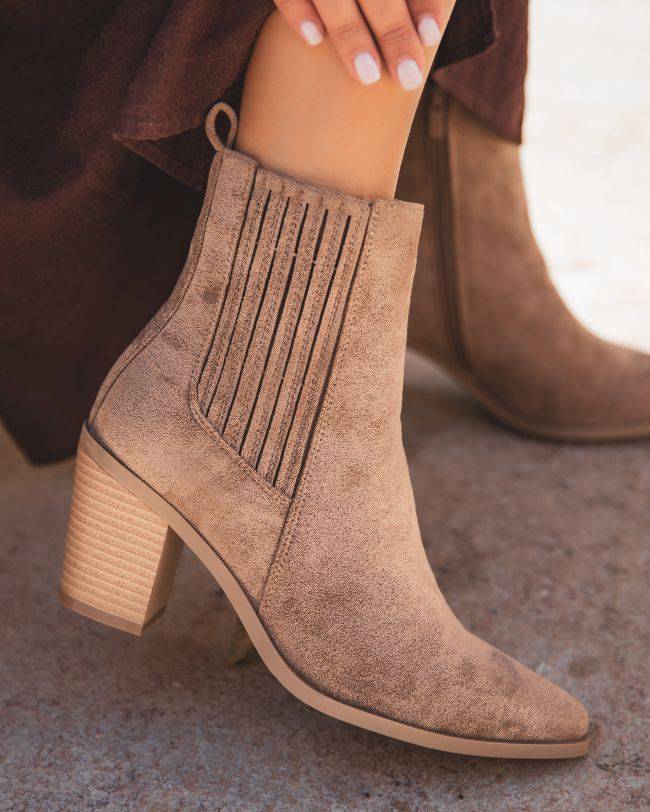 Bottines femme taupe à talon - Manon - Casual Mode