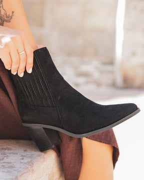 Bottines femme noires à talon - Manon - Casual Mode