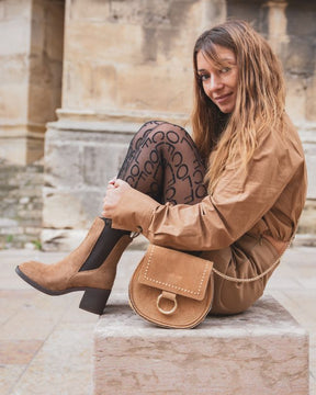 Bottines femme camel à talon - Madeleine - Casual Mode