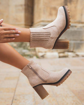 Bottines femme taupe à talon - Frida - Casual Mode