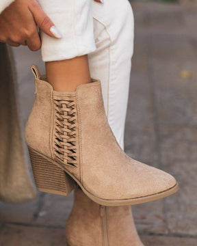 Bottines femme beige à talon - Capucine - Casualmode.fr