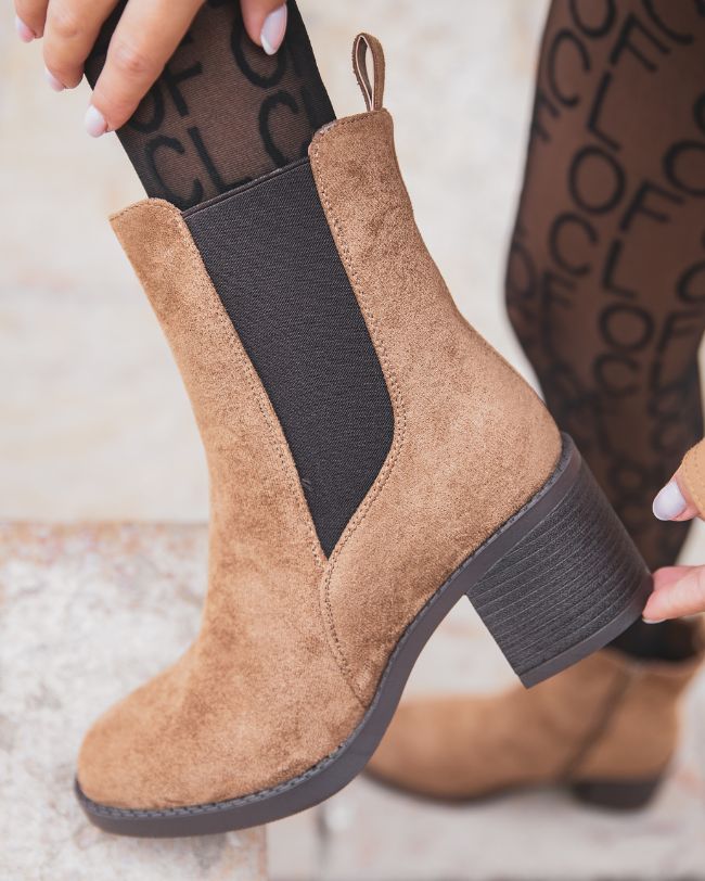 Bottines femme camel à talon - Madeleine - Casual Mode