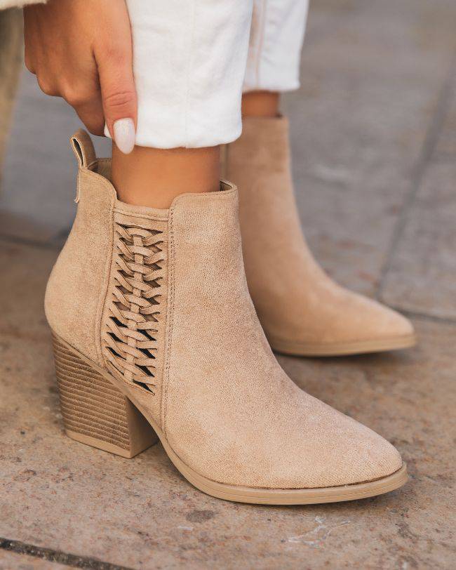 Bottines femme beige à talon - Capucine - Casualmode.fr