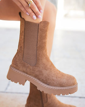 Bottines femme camel chelsea - Amel - Casual Mode