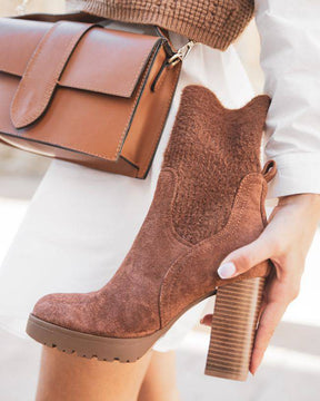 Bottines femme camel à talon - Louison - Casual Mode